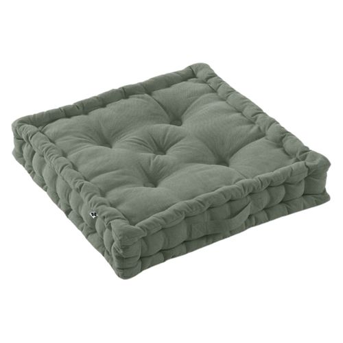Coussin De Sol 50 X 50 Cm Matelassé En Coton Vert - Dolores