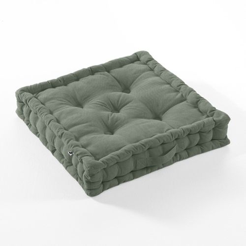 Coussin De Sol 50 X 50 Cm Matelassé En Coton Vert - Dolores