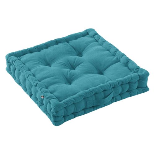 Coussin De Sol 50 X 50 Cm Matelassé En Coton Bleu - Dolores