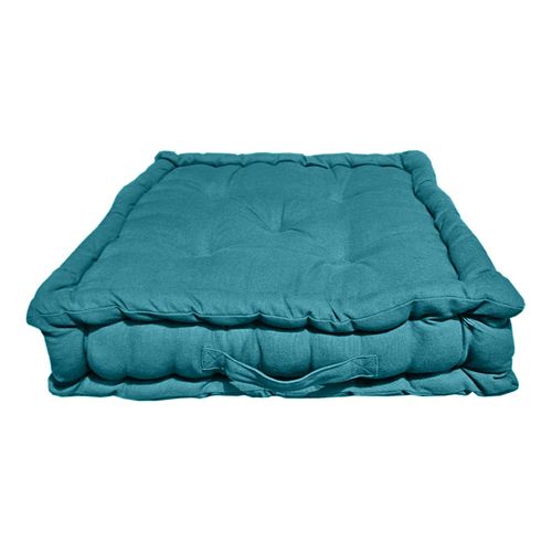 Coussin De Sol 50 X 50 Cm Matelassé En Coton Bleu - Dolores