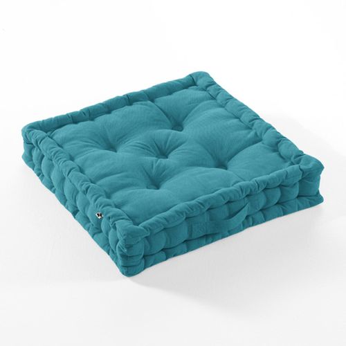 Coussin De Sol 50 X 50 Cm Matelassé En Coton Bleu - Dolores