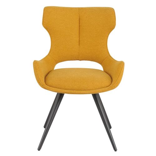 Lot 2 Chaises Pivotantes 180° En Tissu Jaune Et Pieds Métal – Seville