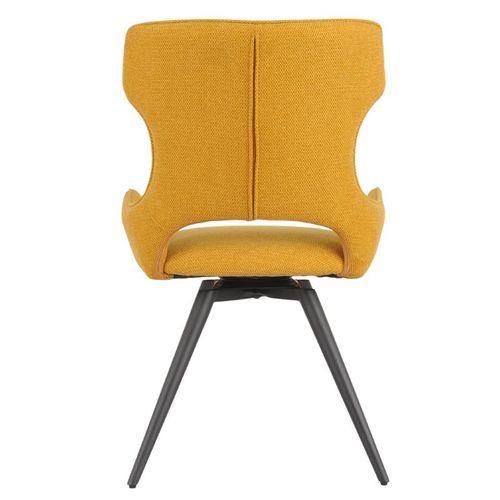 Lot 2 Chaises Pivotantes 180° En Tissu Jaune Et Pieds Métal – Seville