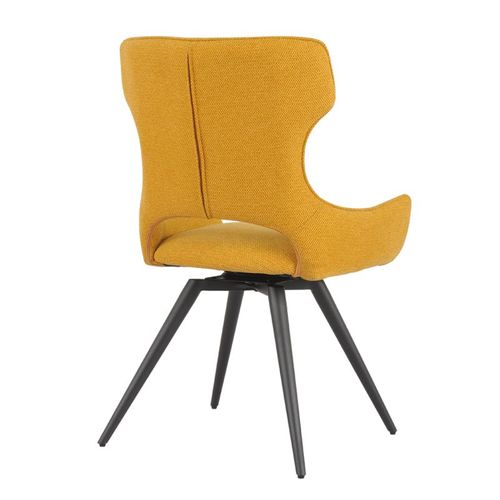 Lot 2 Chaises Pivotantes 180° En Tissu Jaune Et Pieds Métal – Seville