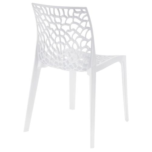 Lot De 2 Chaises De Repas Blanches Ajourées Et Empilables - Gruyer 2