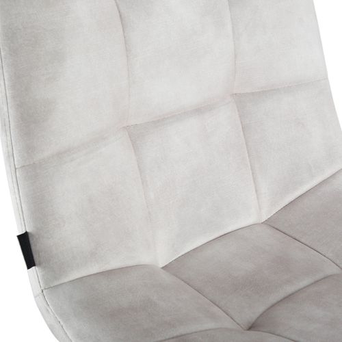 Lot De 2 Chaises En Velours Écru Avec Pieds En Métal Noir - Nami 2