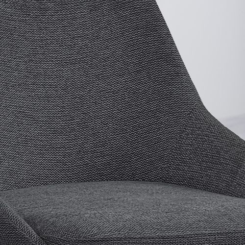 Lot 2 Chaises De Bar Tissu Anthracite Et Pieds En Métal Noir - Jazzy 2