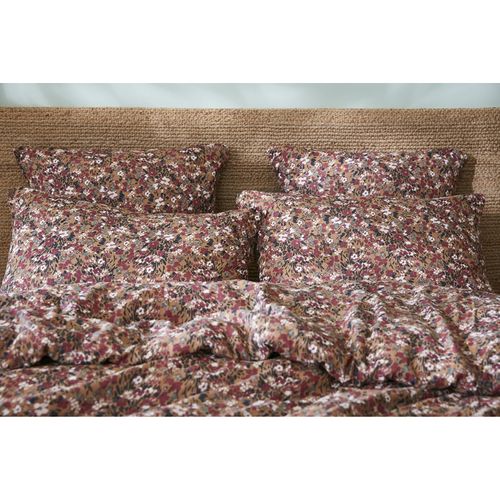 Housse De Couette 240 X 220 Gaze De Coton Camel Et Fleuri - Isabela 1