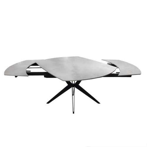 Table Extensible Ovale 130 à 190 Cm En Céramique Gris Béton - Adele