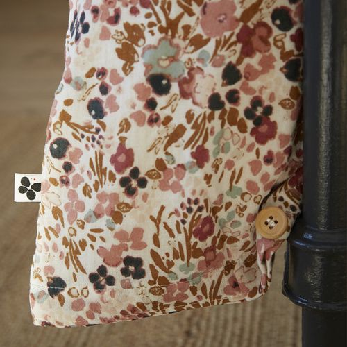 Parure De Lit 260 X 240 Cm Gaze De Coton Écru Et Fleuri - Isabela 2