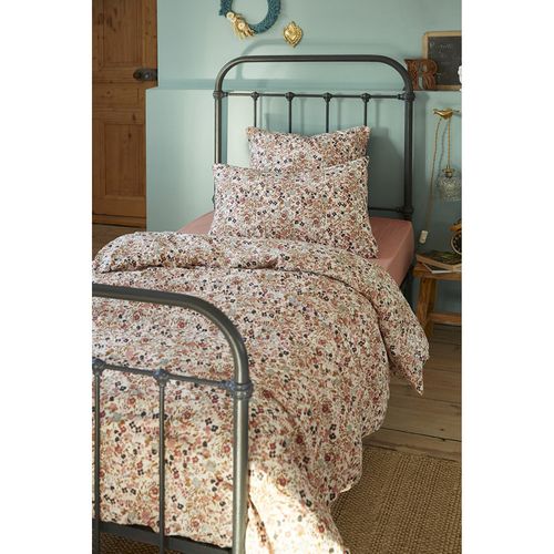Housse De Couette 140 X 200 Gaze De Coton Écru Et Fleuri - Isabela 2