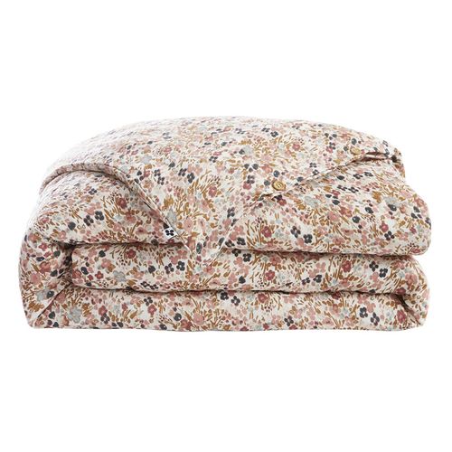 Housse De Couette 140 X 200 Gaze De Coton Écru Et Fleuri - Isabela 2