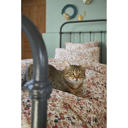 Housse De Couette 140 X 200 Gaze De Coton Écru Et Fleuri - Isabela 2