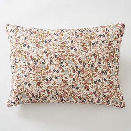 Lot 2 Taies 50 X 70 Cm En Gaze De Coton Écru Et Fleuri - Isabela 2