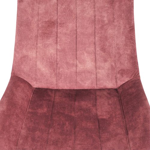 Lot 2 Chaises En Velours Rose Rembourré Et Pieds Métal - Nany 2