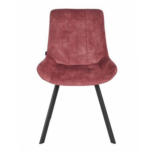 Lot 2 Chaises En Velours Rose Rembourré Et Pieds Métal - Nany 2