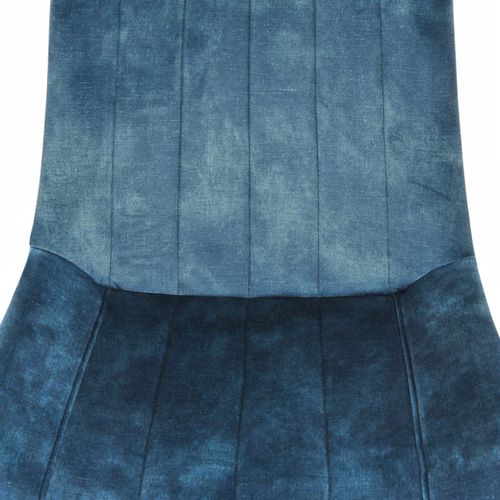 Lot 2 Chaises En Velours Bleu Rembourré Et Pieds Métal - Nany 2