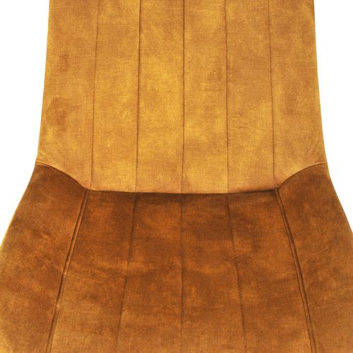 Lot 2 Chaises En Velours Jaune Rembourré Et Pieds Métal - Nany 2