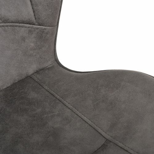 Lot 2 Chaises En Microfibre Gris Effet Vieilli Pieds Métal - Willy 2