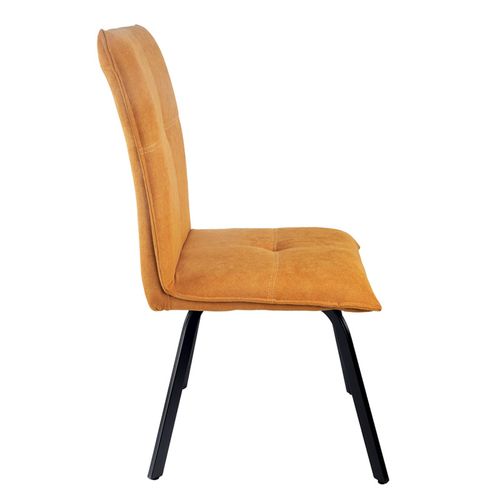 Lot 2 Chaises En Tissu Surpiqué Jaune Pieds Métal Noir – Aria 2