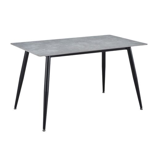 Table 130 X 70 Cm Céramique Gris Béton Pieds Métal Noir - Ryder 2