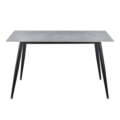 Table 130 X 70 Cm Céramique Gris Béton Pieds Métal Noir - Ryder 2