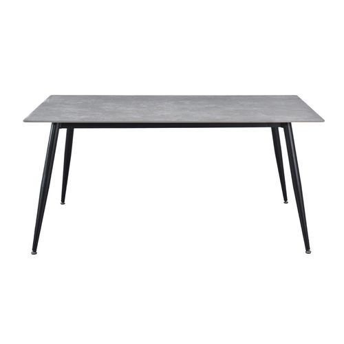 Table 160 Cm Céramique Gris Béton Pieds Évasés Métal Noir - Ryder 2