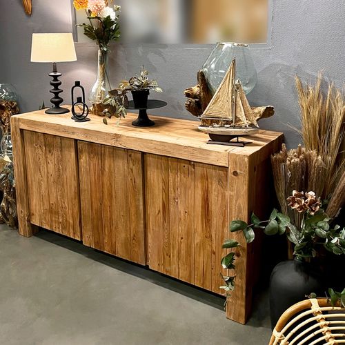 Buffet 168 Cm 3 Portes 3 Tablettes Bois De Pin Massif Recyclé - Chalet