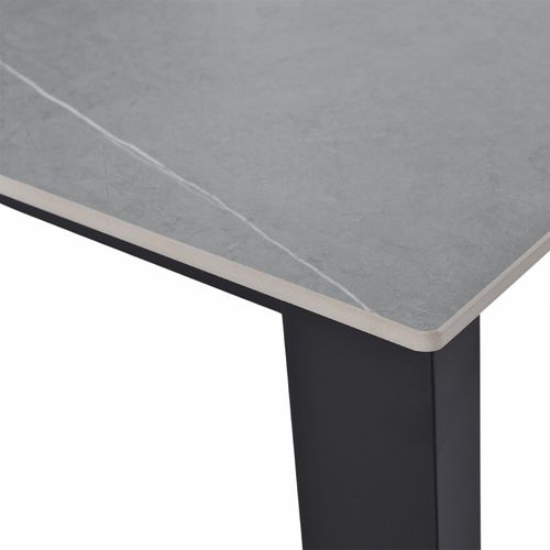 Table Haute 140 Cm Rectangulaire Céramique Gris Marbré - Harper