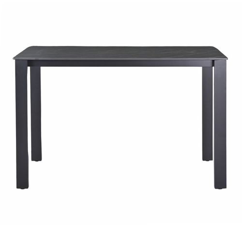 Table Haute 140 Cm Rectangle Céramique Gris Anthracite Marbré - Harper