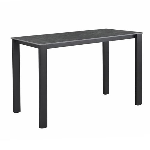 Table Haute 140 Cm Rectangle Céramique Gris Anthracite Marbré - Harper