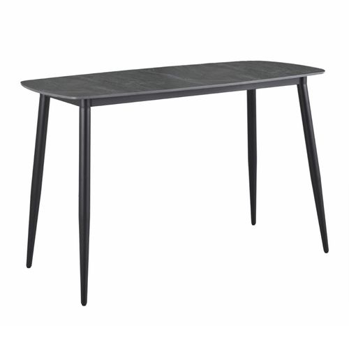 Table Haute 140 Cm Arrondie Céramique Gris Anthracite Marbré - Ryder