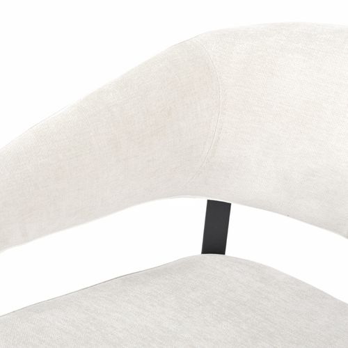 Lot De 2 Chaises Accoudoirs En Tissu Écru Et Structure Métal - Helga