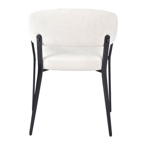 Lot De 2 Chaises Accoudoirs En Tissu Écru Et Structure Métal - Helga