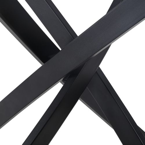 Table Ronde D. 100 Cm Céramique Gris Pieds Croisés Métal - Ryder 2