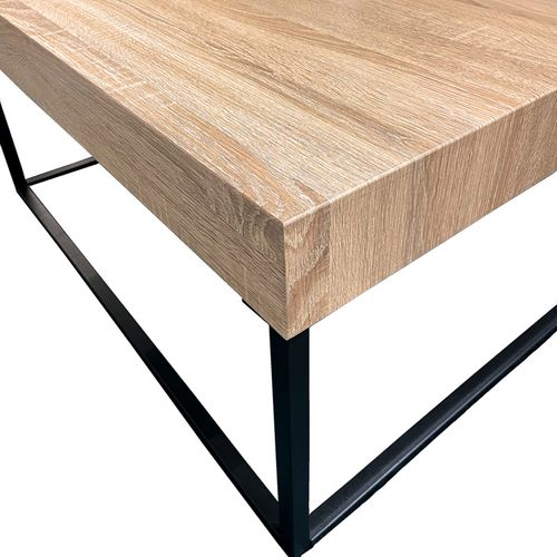 Table Basse Carrée 80 X 80 Cm Décor Chêne Et Pieds Métal – Billie