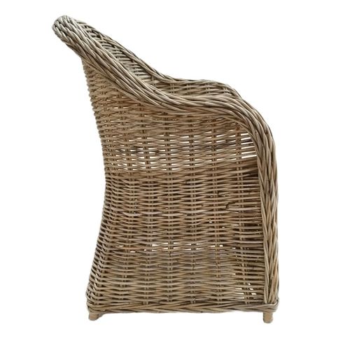 Lot De 2 Fauteuils En Kubu Naturel Tressé Avec Coussin Blanc – Maeva 2