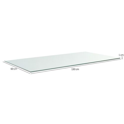 Plateau Rectangulaire 130 X 60 Cm En Verre Trempé Transparent