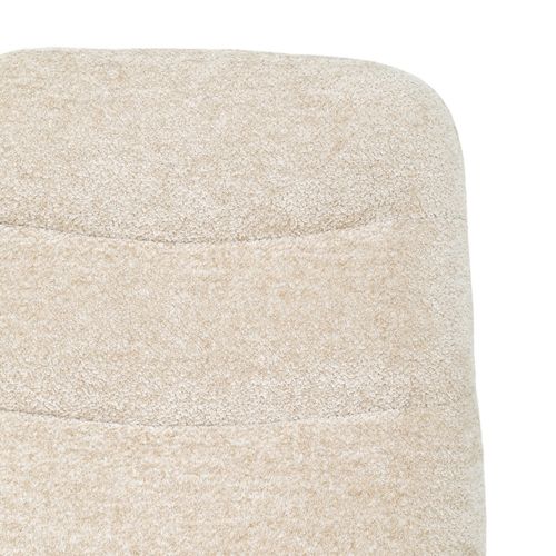 Tabouret De Bar Rembourré En Tissu Doux Écru Pied Métal - Julie