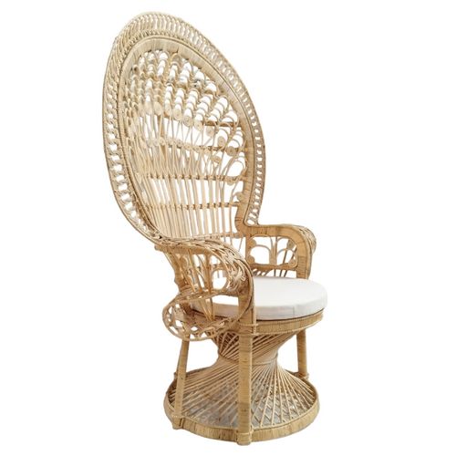 Grand Fauteuil Emmanuelle En Rotin Naturel Tressé – Magnolia