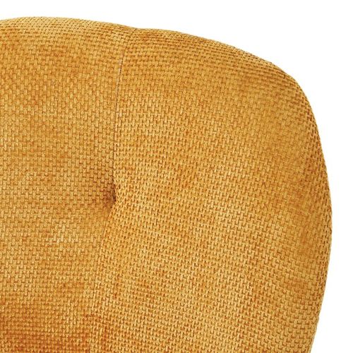 Lot 2 Chaises Rembourré Tissu Jaune Doux Pieds Métal Noir - Leona