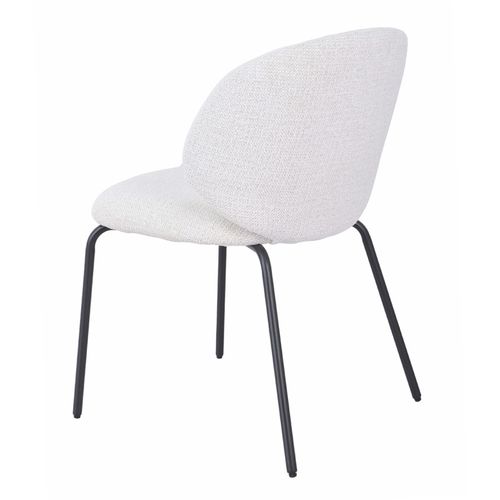 Lot 2 Chaises En Tissu Chenille Écru Et Pieds Métal – Lisette