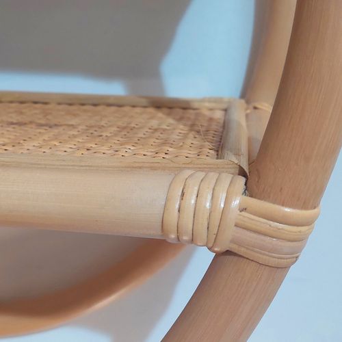 Etagère Murale Ronde D. 60 Cm En Rotin Naturel 2 Tablettes - Hazel