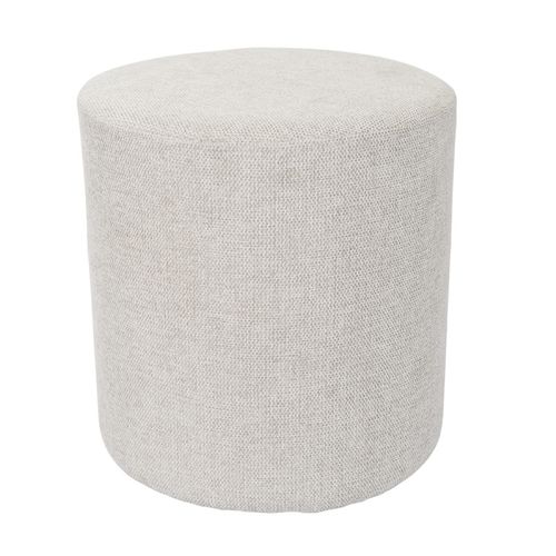 Pouf / Repose-pieds Rond D. 32 Cm En Tissu Maille Écru – Joel