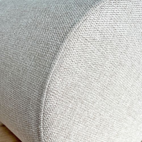 Pouf / Repose-pieds Rond D. 32 Cm En Tissu Maille Écru – Joel