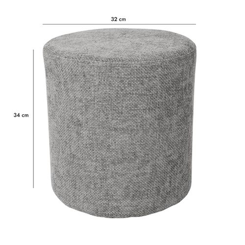 Pouf / Repose-pieds Rond D. 32 Cm En Tissu Maille Gris Clair – Joel
