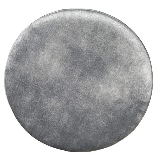 Pouf / Repose-pieds Rond D. 32 Cm En Velours Gris Clair – Joel