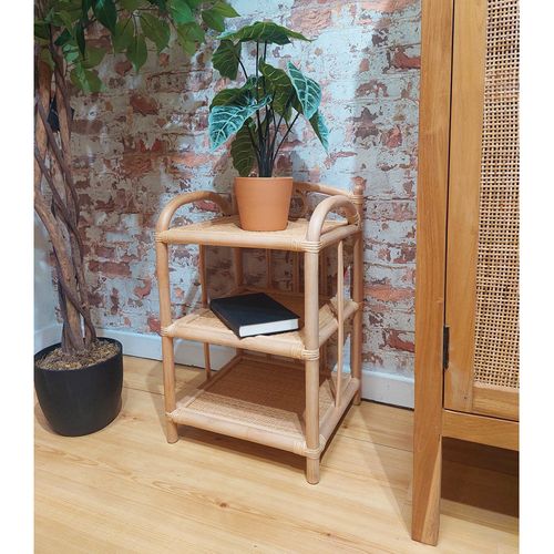 Table De Chevet H. 55 Cm En Rotin Naturel Avec 3 Tablettes – Hazel