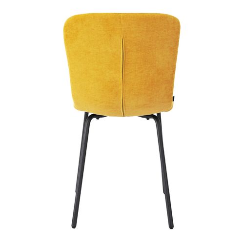 Lot De 2 Chaises De Repas En Tissu Jaune Et Pieds Métal Noir – Astrid