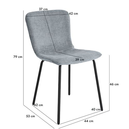 Lot De 4 Chaises De Repas En Tissu Gris Clair Pieds Métal – Astrid